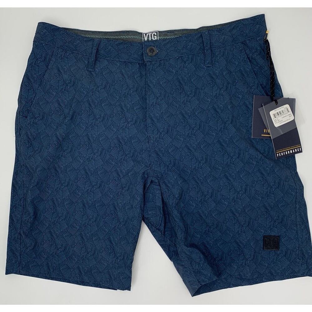 NEW VTG 1946 Swim Shorts Mens 33 Navy Blue Active Polyester Blend Stretch